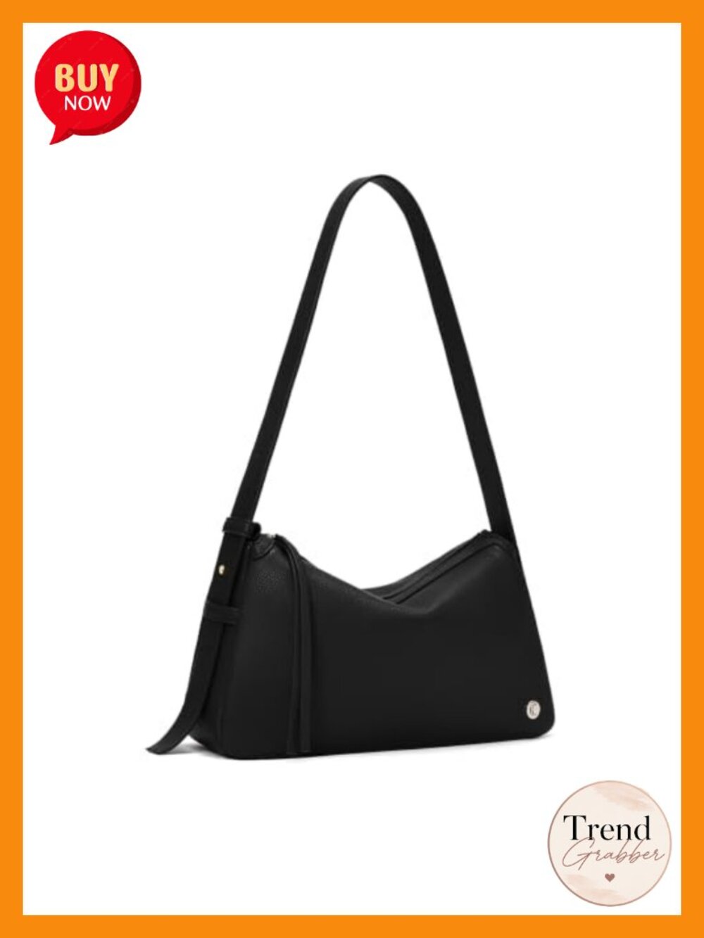 Pebbled Vegan Leather Hobo Shoulder Bag Slouchy Minimalist Purse